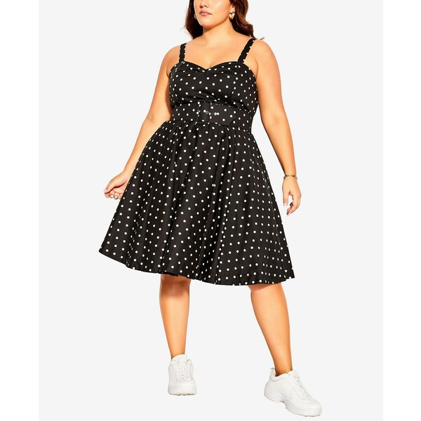 シティーシック レディース ワンピース トップス Trendy Plus Size Sexy Pin Up Dress Black