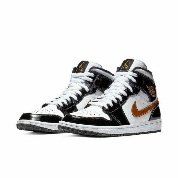 Air Jordan ジョーダン メンズ スニーカー 【Air Jordan 1 Mid Patent 'Black Gold' 852542-007】 サイズ US_8.5(26.5cm)