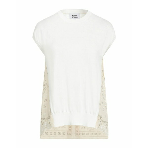 【送料無料】 アルファス テューディオ レディース ニット&セーター アウター Sweaters White