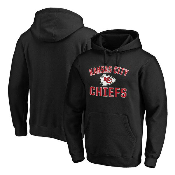 ファナティクス メンズ パーカー・スウェットシャツ アウター Kansas City Chiefs Victory Arch Team Fitted Pullover Hoodie Black