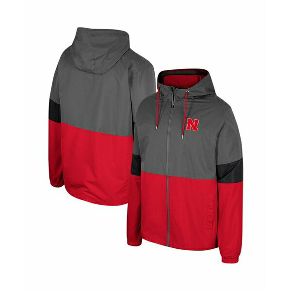 コロシアム メンズ ジャケット&ブルゾン アウター Men's Charcoal Nebraska Huskers Miles Full-Zip Jacket Charcoal