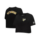プロスタンダード レディース Tシャツ トップス Women's Black Pittsburgh Penguins Classic Boxy Cropped T-shirt Black
