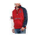 スターター メンズ ジャケット&ブルゾン アウター Men's Red, Navy Boston Red Sox Elite Raglan Half-Zip Jacket Red, Navy