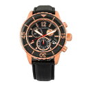 モルフィック メンズ 腕時計 アクセサリー M51 Series, Rose Gold Case, Black Leather Chronograph Band...