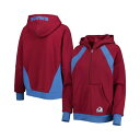 スターター レディース パーカー・スウェットシャツ アウター Women's Burgundy Colorado Avalanche Wishbone Half...