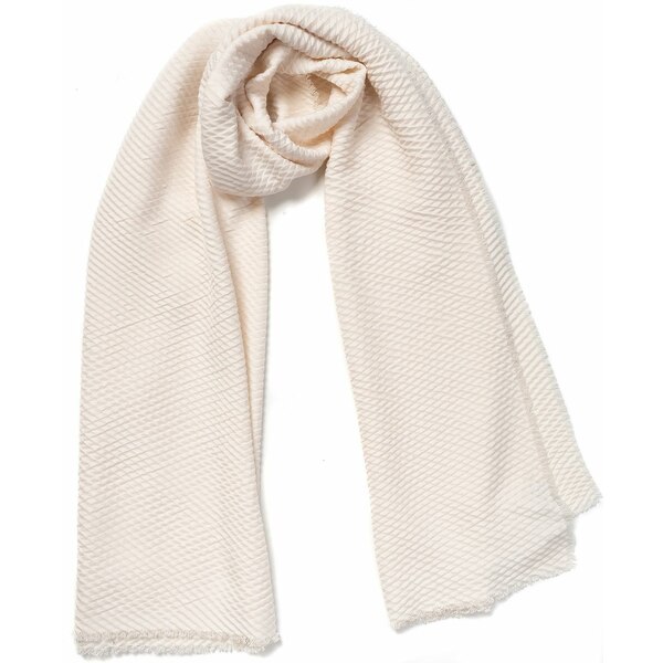 ヴィンスカムート レディース マフラー・ストール・スカーフ アクセサリー Diamond Pleated Super Soft Scarf Ivory