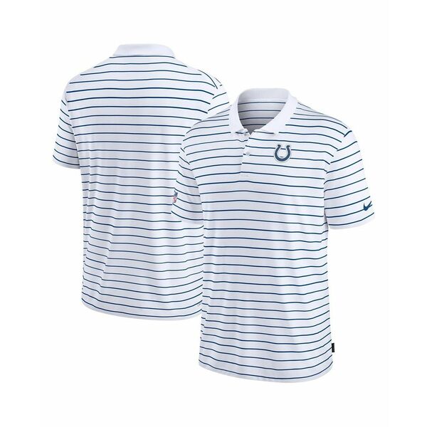 ナイキ メンズ シャツ トップス Men's White Indianapolis Colts Sideline Lock Up Victory Performance Polo Shirt White, Blue