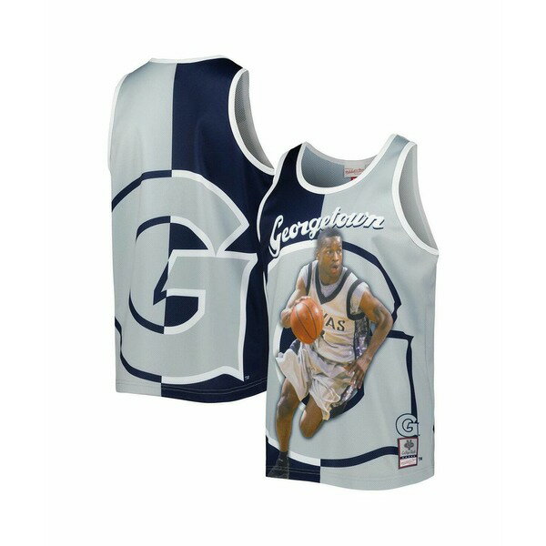 ミッチェル&ネス メンズ シャツ トップス Men's Allen Iverson Navy, Gray Georgetown Hoyas Sublimated Player Tank Top Navy, Gray