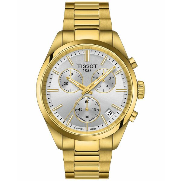 ティソット メンズ 腕時計 アクセサリー Men's Swiss Chronograph PR 100 Gold-Tone Stainless Steel Bracelet Watch 40mm No Color