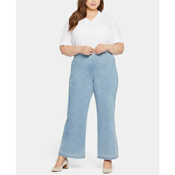 エヌワイディージェイ レディース デニムパンツ ボトムス Plus Size Pull-On Teresa Wide Leg Jeans Crystalline