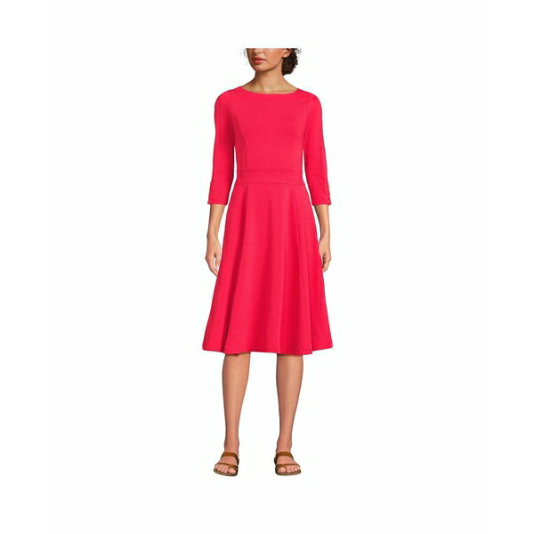 ランズエンド レディース ワンピース トップス Women's Starfish 3/4 Sleeve Dress Berry rouge