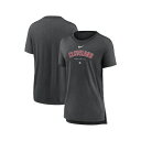 ナイキ レディース カットソー トップス Women's Heather Charcoal Cleveland Guardians Authentic Collection Early Work Tri-Blend T-shirt Heather Charcoal