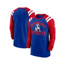 ナイキ メンズ シャツ トップス Men's Royal, Red New England Patriots Classic Arc Raglan Tri-Blend Long Sleeve T-shirt Royal, Red(4)
