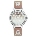 スティーブ マデン レディース 腕時計 アクセサリー Women's Ombre Tan and White Polyurethane Leather Strap with Steve Madden Logo and Stitching Watch, 36mm Tan, White