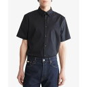 カルバン・クライン カルバンクライン メンズ シャツ トップス Men's Slim-Fit Stretch Solid Shirt Black Beauty