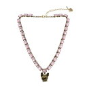 ベッツィジョンソン レディース ネックレス・チョーカー・ペンダントトップ アクセサリー Faux Stone Frenchie Pendant Tennis Necklace Pink, Gold