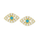 AhjA fB[X sAXCO ANZT[ 14k Gold-Plated Evil Eye Stud Earrings Gold