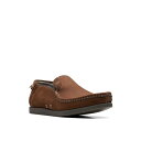 クラークス メンズ スリッポン・ローファー シューズ Men's ShacreLite Step Slip-On Shoes Dark Tan Suede