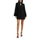 フレンチコネクション レディース ワンピース トップス Women's Whisper Ruth Faux-Fur-Cuff Shift Dress Black