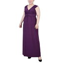 ニューヨークコレクション レディース ワンピース トップス Plus Size Ruched Empire Maxi Dress Plum Purple