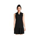 ランズエンド レディース カットソー トップス Women's Performance Pique Sleeveless Polo Shirt Black