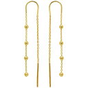 Wj xj[j fB[X sAXCO ANZT[ Polished Ball Chain Threader Drop Earrings in 18k Gold-Plated Sterling Silver, Created for Macy's (Also in Sterling Silver) Gold Over Silver