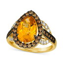 @ fB[X O ANZT[ Cinnamon Citrine (2-7/8 ct. t.w.) & Diamond (7/8 ct. t.w.) Pear Halo Statement Ring in 14k Gold No Color