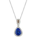 ルヴァン メンズ ネックレス・チョーカー アクセサリー Blueberry Tanzanite (2 ct. t.w.) & Diamond (3/8 ct. t.w.) 18" Pendant Neck..