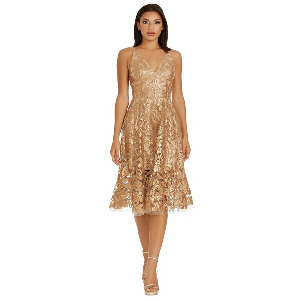 ɥ쥹ݥץ졼 ǥ ԡ ȥåץ Blair Lace Midi Dress Gold Nude