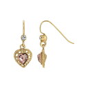 2028 fB[X sAXCO ANZT[ Crystal Heart Drop Earrings Purple