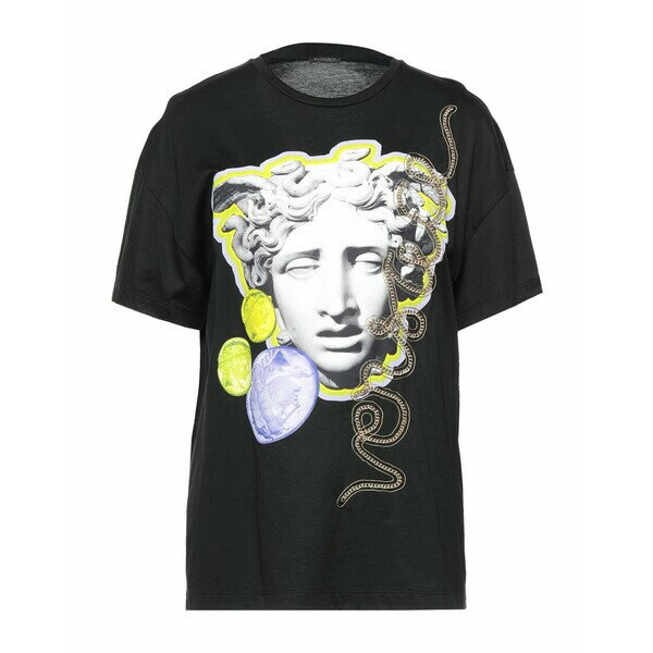 ヴェルサーチ VERSACE レディース Tシャツ トップス T-shirts Black