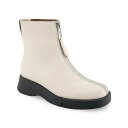 エアロソールズ レディース ブーツ シューズ Women's Francis Front Zip Booties Eggnog Pebbled Leather
