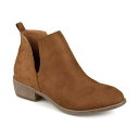 ジャーニーコレクション レディース ブーツ シューズ Women's Rimi Notched Ankle Stacked Heel Booties Cogna...