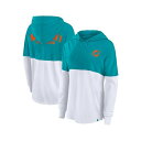 ファナティクス レディース Tシャツ トップス Women's Aqua/White Miami Dolphins Backup Option Long Sleeve Hoodie T-Shirt Aqua, White(4)