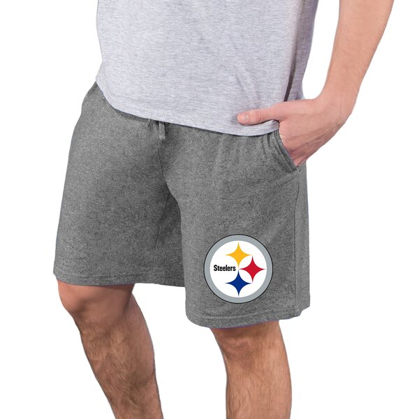 コンセプトスポーツ メンズ ハーフ&ショーツ ボトムス Pittsburgh Steelers Concepts Sport Quest Knit Jam Shorts Charcoal