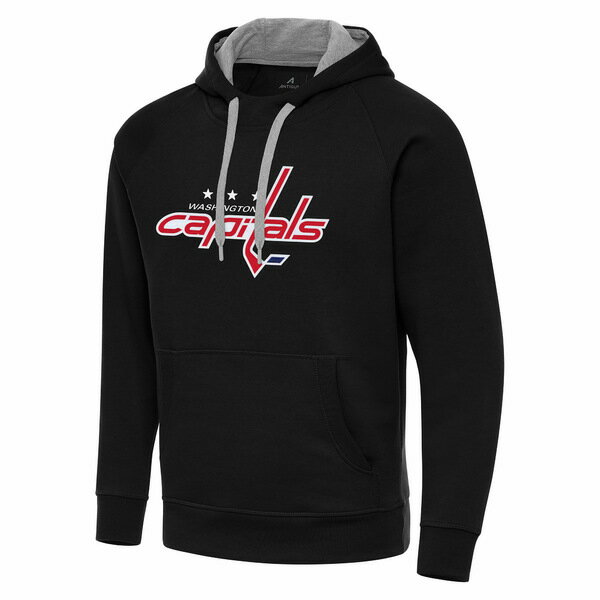 アンティグア メンズ パーカー・スウェットシャツ アウター Washington Capitals Antigua Big & Tall Victory Pullover Hoodie Black