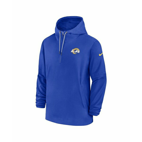 ナイキ メンズ パーカー・スウェットシャツ アウター Men's Royal Los Angeles Rams Sideline Quarter-Zip Hoodie Royal