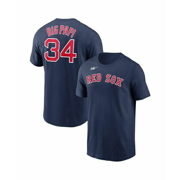 ナイキ メンズ シャツ トップス Men's David Ortiz Navy Boston Red Sox Name and Number Wordmark T-shirt Navy