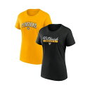 ファナティクス レディース Tシャツ トップス Women's Black, Gold Pittsburgh Penguins Two-Pack Fan T-shirt Set Black, Gold