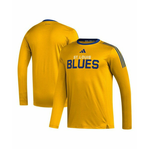 アディダス メンズ シャツ トップス Men's Gold St. Louis Blues AEROREADY Long Sleeve T-shirt Gold