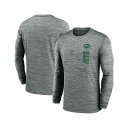ナイキ メンズ シャツ トップス Men's Gray New York Jets 2024 Sideline Velocity Performance Long Sleeve T-Shirt Gray(4)
