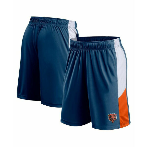 ファナティクス メンズ カジュアルパンツ ボトムス Men's Navy Chicago Bears Prep Colorblock Shorts Navy