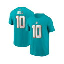 ナイキ メンズ シャツ トップス Men's Tyreek Hill Aqua Miami Dolphins Player Name and Number T-shirt Aqua