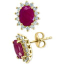 GtB[ RNV fB[X sAXCO ANZT[ EFFY&reg; Ruby (2-7/8 ct. t.w.) & Diamond (3/8 ct. t.w.) Halo Stud Earrings in 14k Gold 14K Gold