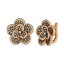  ǥ ԥ ꡼ Chocolate Diamond & Nude Diamond Flower Statement Earrings (2-5/8 ct. t.w.) in 14k Rose Gold 14K Strawberry Gold Earrings
