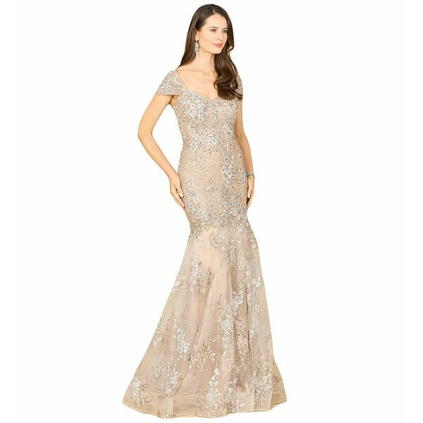 ララ レディース ワンピース トップス Women's Cap Sleeve Mermaid Gown Blush