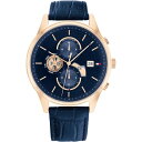 【送料無料】 トミー ヒルフィガー レディース 腕時計 アクセサリー Tommy Hilfiger men's watch with leather strap Navy