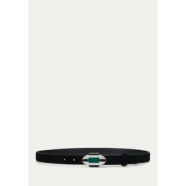 ラルフローレン レディース ベルト アクセサリー EMBELLISHED BUCKLE SUEDE BELT - Belt - black