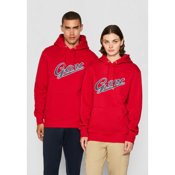 ガント レディース パーカー・スウェットシャツ アウター EXCLUSIVE HERITAGE 2.0 REG GRAPHIC HOODIE - Hoodie - ruby red