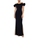 エスケープ レディース ワンピース トップス Women's Ruffled-Off-The-Shoulder Embellished Gown Black Nude Silver